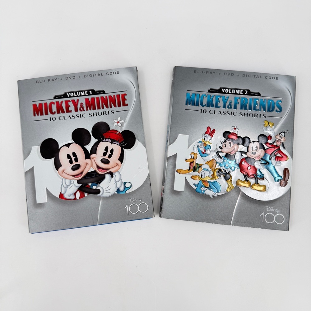 Disney 100 Mickey & Minnie Vol 1 & Friends Vol 2 Blu-ray DVD Digital 20 Shorts